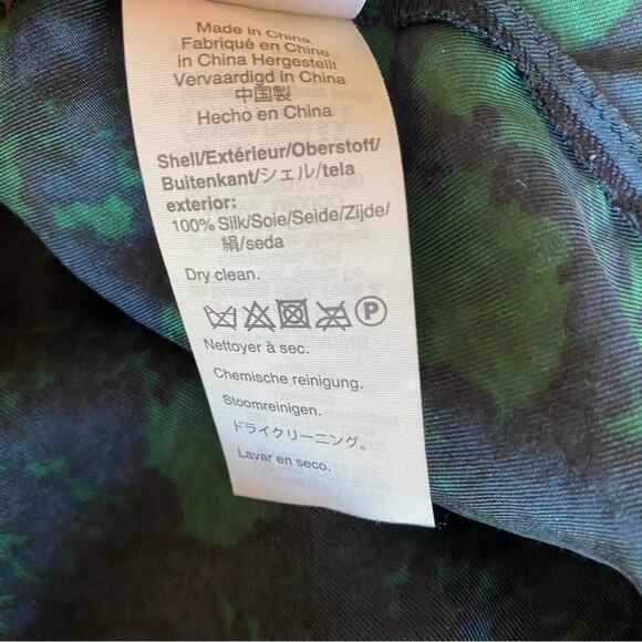 J. Crew Collection Sueded Silk Plaid Ruffle Collar Green Blue Plaid Blouse Large - Picture 7 of 8